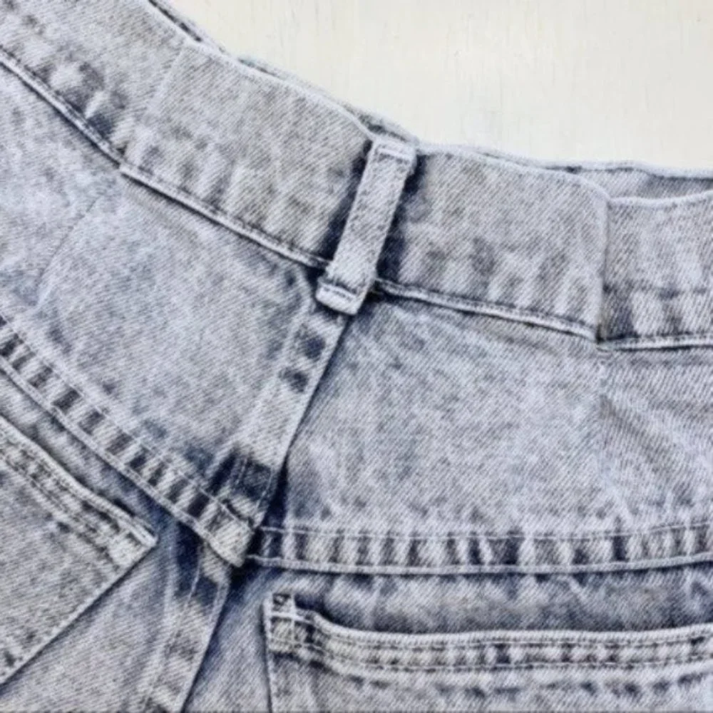 Vintage 90s Mom Jeans Lace-Up Cuff Tapered High Waisted White Washed 26 - Picture 7 of 10